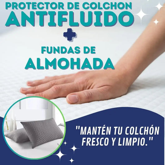 Protector Antifluido + Protector de Almohadas x2
